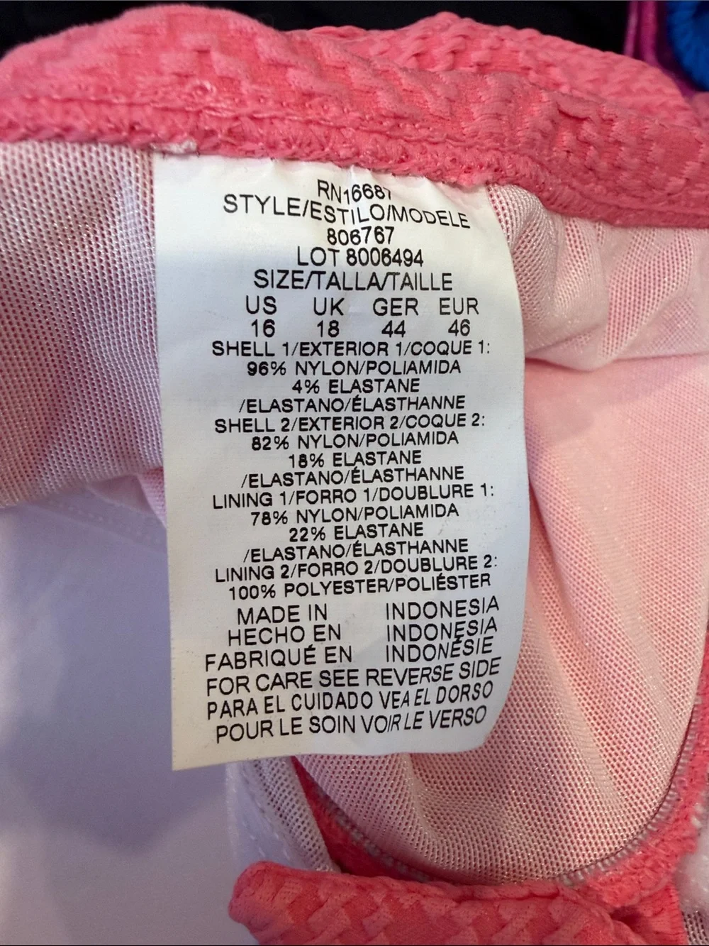 Swim Solutions Pink Textured One-Piece Swimdress with Front Knot Size 16W NEW - Picture 6 of 7